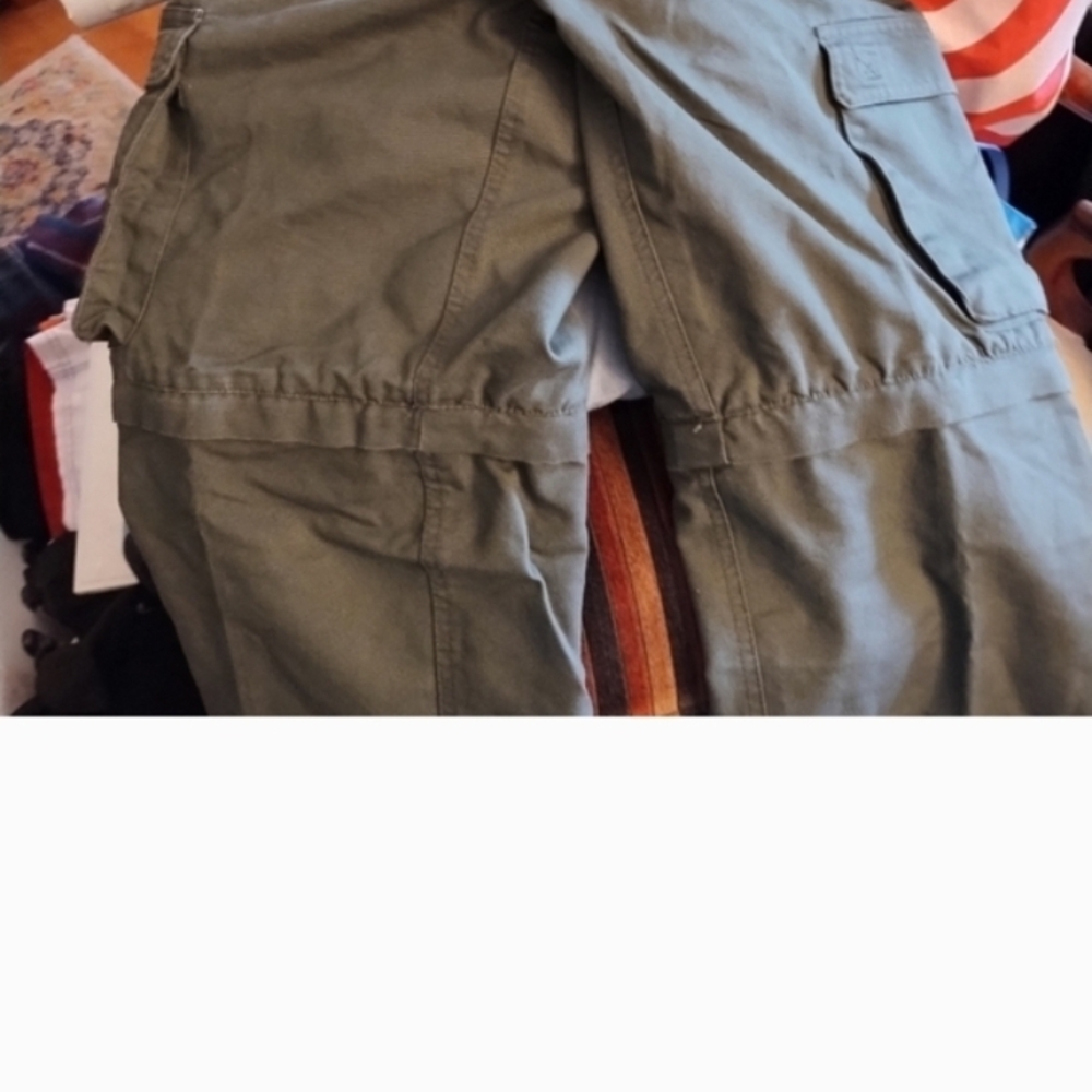 Men's Olive Military Cargo Pants with Zip-Off Legs